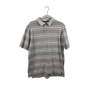 Sideout Men Large Gray Red Polo Shirt Short Sleeves 100% Cotton